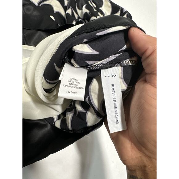 NWT Banana Republic Silk A Line Skirt Black White Size 10 MSRP $79.00 *See Desc* - Picture 12 of 12
